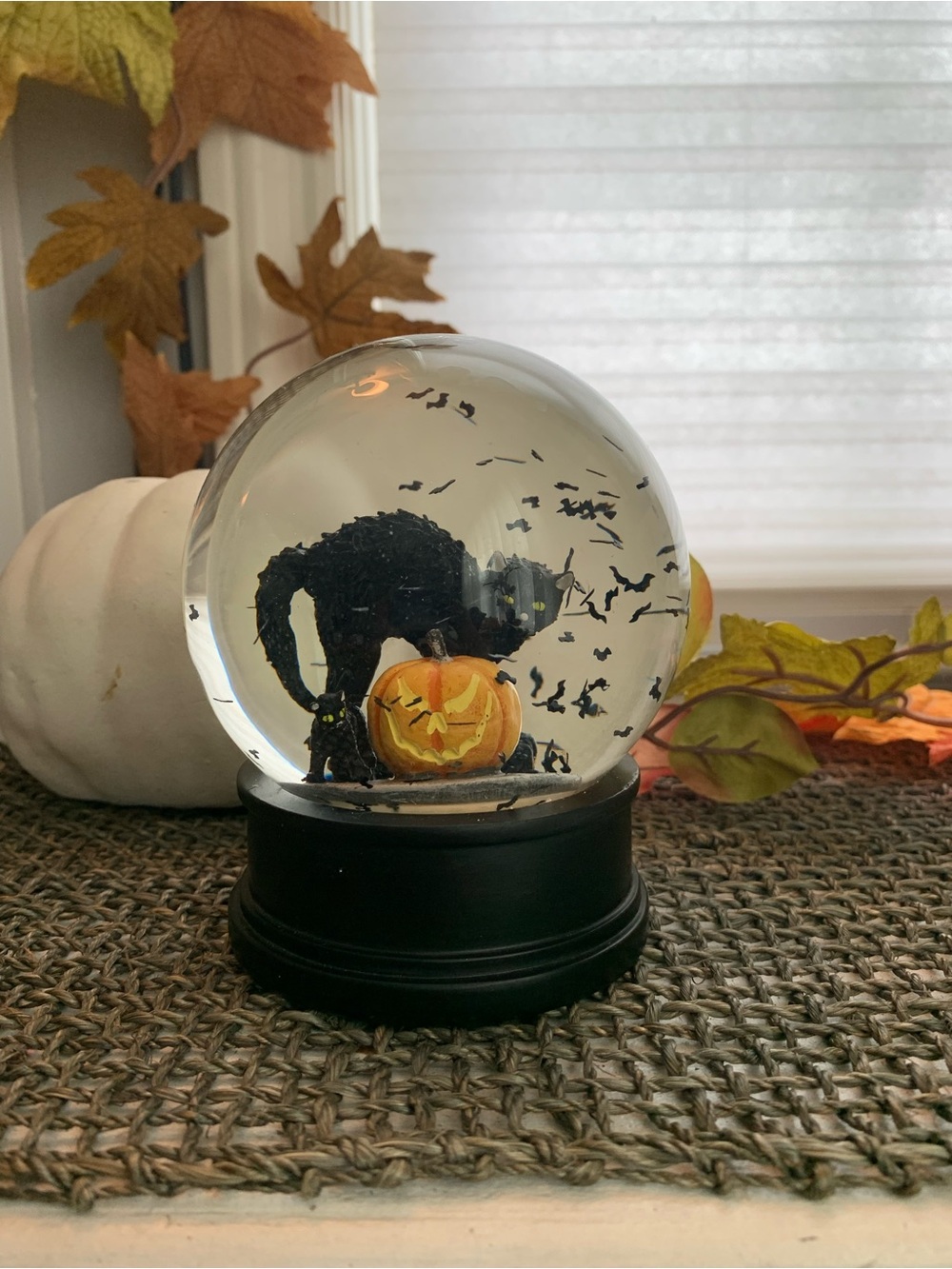 Big Trike Vintage NWT Halloween Inspired Black Cat Jack-o’-lantern Snow Globe